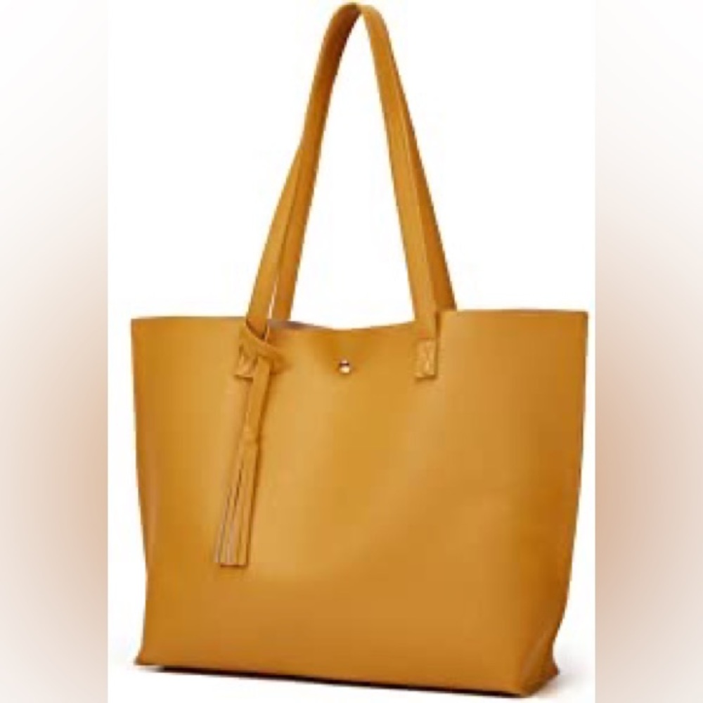 MANGOO SOFT FAUX LEATHER TOTE SHOULDER BAG